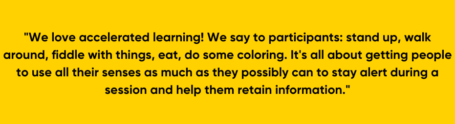 Quote on how accelerated learning can help with the delivery of effective virtual training programs.
