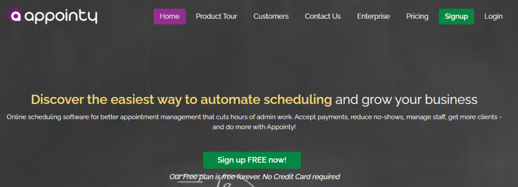 Appointy homepage