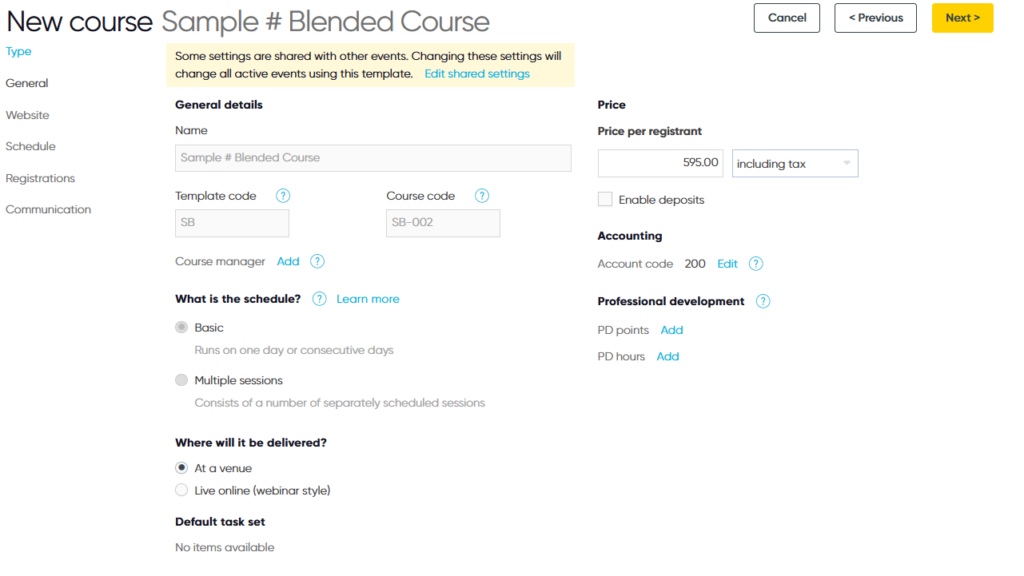 Arlo's course set up workflow