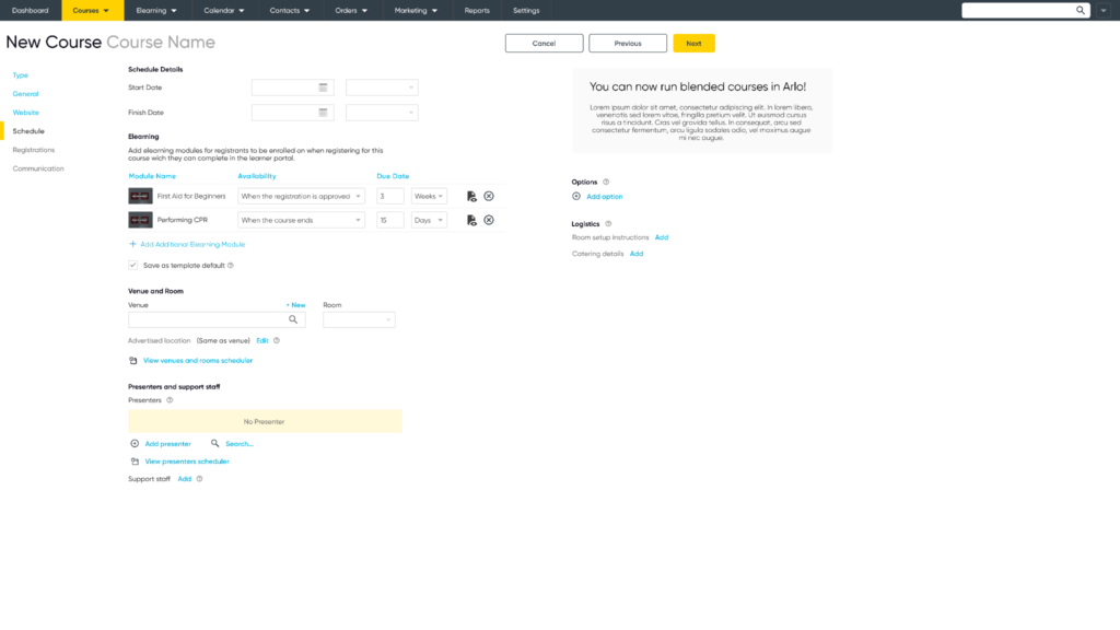 Image of Arlo's course publication workflow