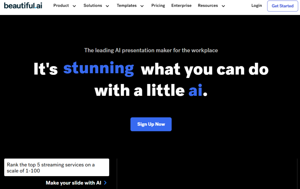 Image of Beautiful.AI homepage