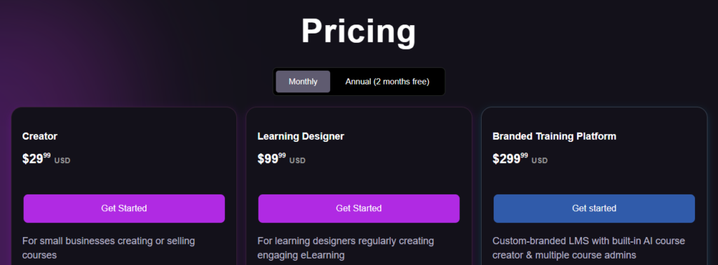 Image of Coursebox pricing