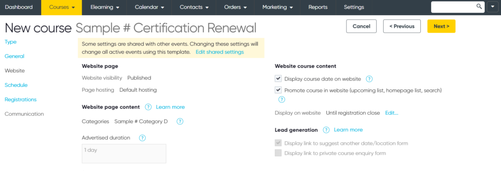 Image of a certificate creation workflow within Arlo