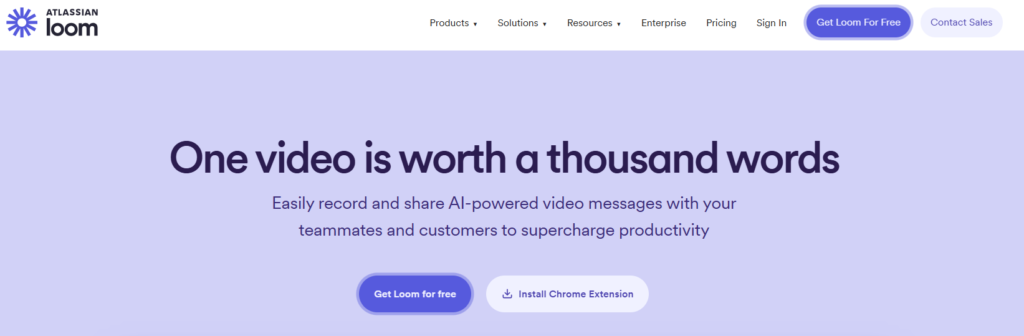 Loom homepage